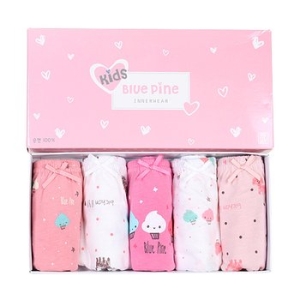 61 소프트콘 여아동 삼각 팬티 5p 순면 주니어 속옷