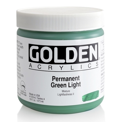 골든 H.B 아크릴릭 물감 473ML S4 Permanent Green Light