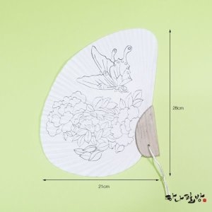 나비부채 大 민화도안부채 목련도 고급한지사용_이미지