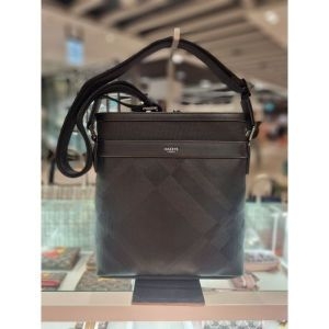 헤지스 ACC HJBA4F172 여행용 데일리 블랙 가죽 체크 실버로고 크로스백