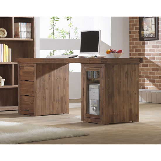 알피노 삼나무원목 두꺼운 서재독립책상