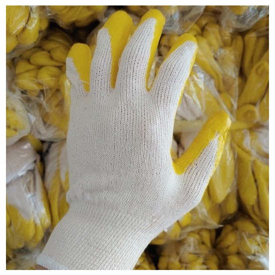 한길 노란반코팅장갑 13G (100켤레)_이미지