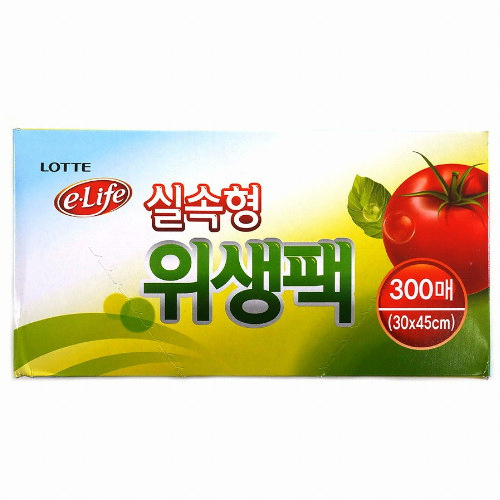 롯데이라이프  실속형 위생팩 30x45cm 300매[1개(300매)]