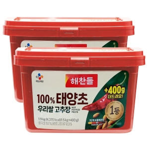 100% 태양초 우리쌀 고추장 1.9kg x2개