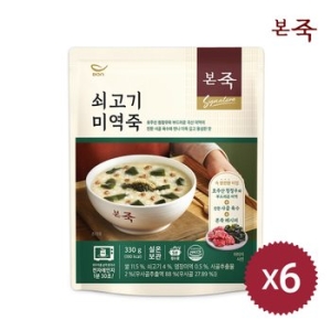 본죽 쇠고기미역죽 330g (6개)