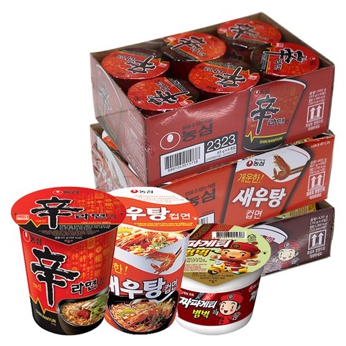 농심 신라면컵6개 + 새우탕컵6개 + 짜파게티범벅6개_이미지