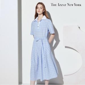 더아이잗(TheIzzat) 뉴욕 배색 칼라 체크 시어서커 원피스 IM5P0OP53502419_이미지