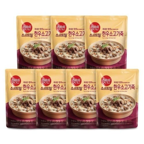 CJ제일제당 햇반 한우소고기죽 420g (7개)_이미지