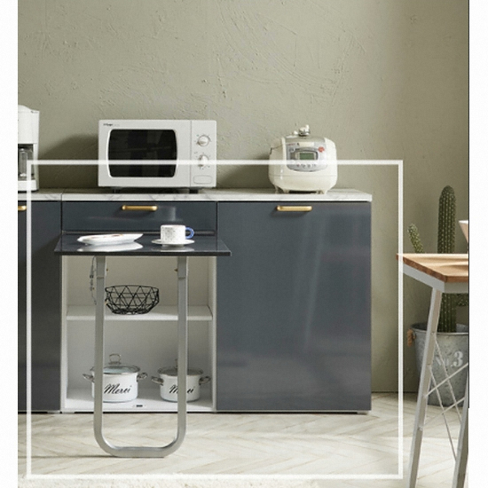 데코라인 지티 와이드 접이식 렌지대+하부장 세트_이미지