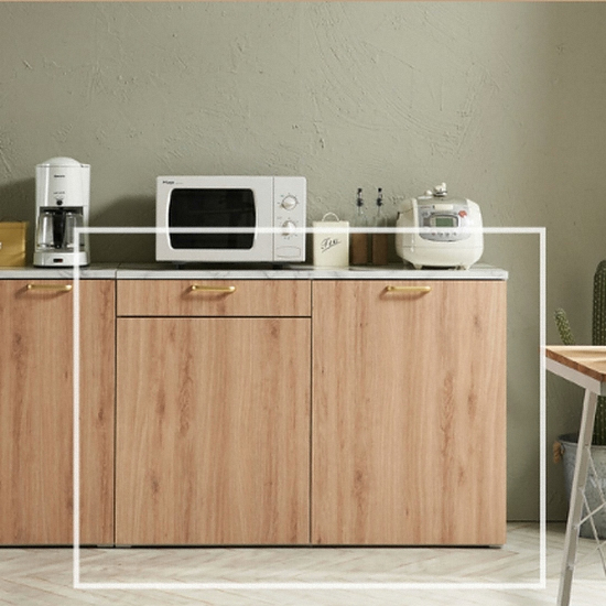 데코라인 지티 와이드 접이식 렌지대+하부장 세트_이미지