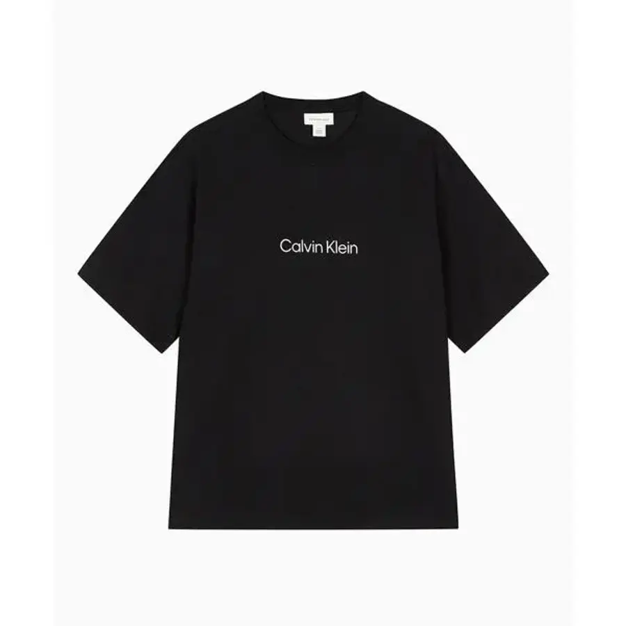 캘빈클라인 진 CALVIN KLEIN JEANS 블랙 릴렉스핏 스탠다드 로고 크루넥 반팔 티셔츠 40HM228 UB1 40HM228U_이미지