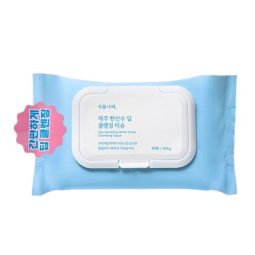 식물나라 제주 탄산수 딥 클렌징 티슈 80매 (1팩)_이미지
