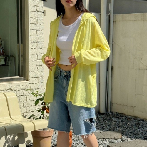 아이우먼 빅사이즈 406 필잇아이스후드집업 DBNS327