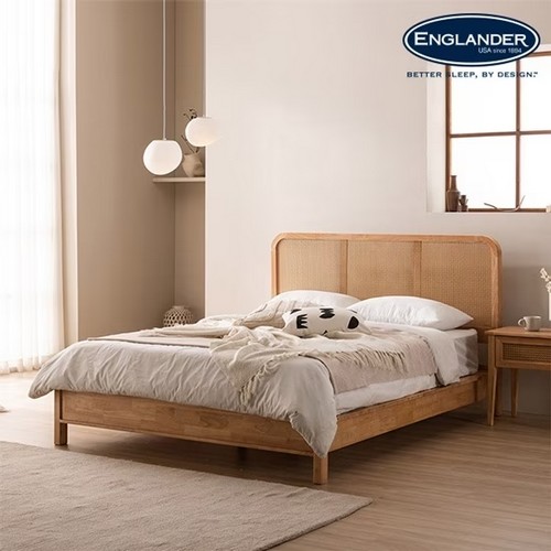 잉글랜더 몰디브 라탄 고무나무 원목 침대 K (Sweet9존포켓)_이미지
