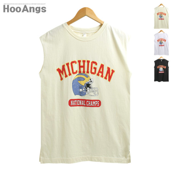 후앙스 워싱 미시건 박스 나시 티셔츠 BMSL6180_이미지