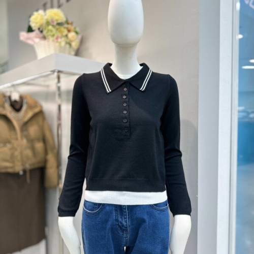 더틸버리 레이어 칼라넥 버튼 풀오버니트 MTR2M1PO67W_DG