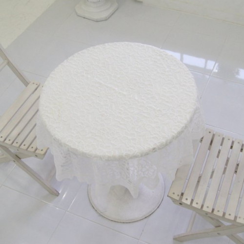 바이데코 ㅤ블루밍 자카드 레이스 원형 테이블커버 (150cm)_이미지