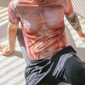 셀러허브 패션 JHORS1UT_51 킹받는 근육 쓸모없는선물 티셔츠 몸짱 반팔