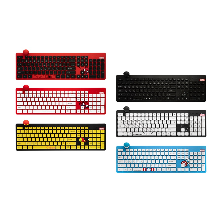 세컨드찬스 GEEKSTAR MKK 마블 카와이 어벤져스 무소음 무선 키보드 (블랙팬서, 화이트)