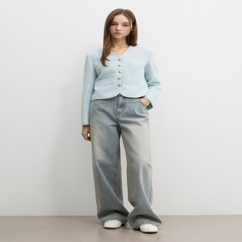 시스티나 브이넥 트위드 자켓_AWWJKP11160_이미지