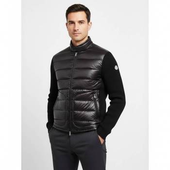 몽클레르 전사이즈 26시즌 블랙 울 니트 패딩 가디건 남성 L10919B00018M1