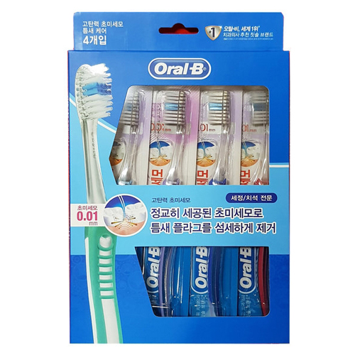 오랄비 고탄력 초미세모 틈새케어 칫솔 (4개)_이미지