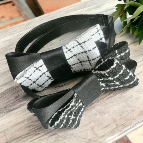 핸드메이드 모노 트리플 빅 리본 헤어밴드 GWM WFGL69Z