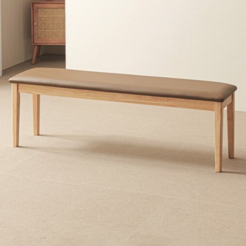 루아 고무나무 원목 3인 방석 벤치