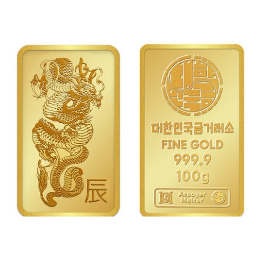 대한민국금거래소 청룡 용 골드바 100g_이미지