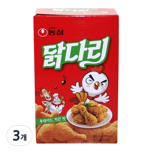 농심 닭다리 후라이드 치킨맛 66g (3개)