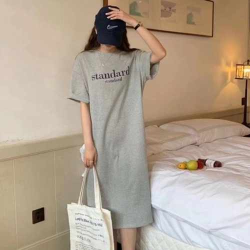 데일리 착용 박시핏 레터링 롱 원피스 대학생 캐주얼 스쿨 오피스룩 WFLKXGH260304