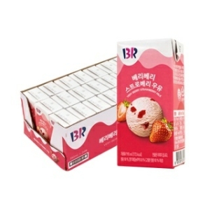 배스킨라빈스 베리베리 스트로베리 멸균우유 190ml (24개)_이미지