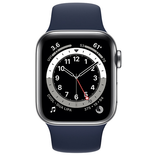 APPLE 워치 시리즈6 40mm Cellular 실버 스테인리스 스틸 (스포츠밴드)_이미지