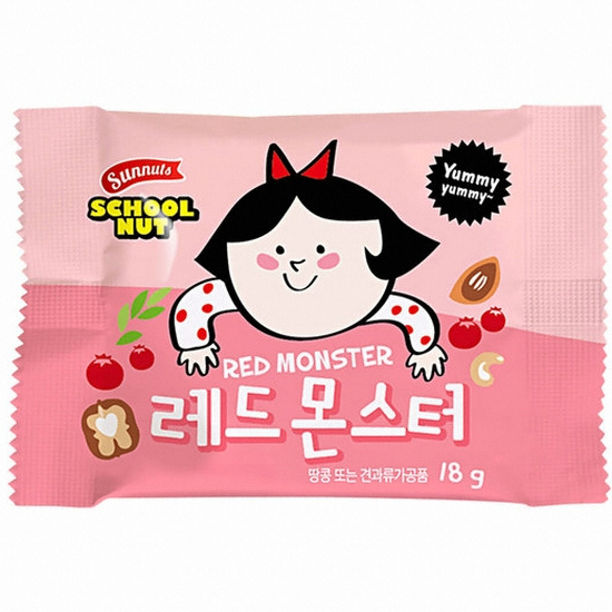 선명농수산 썬넛트 하루견과 스쿨넛 레드몬스터 18g (20개)_이미지