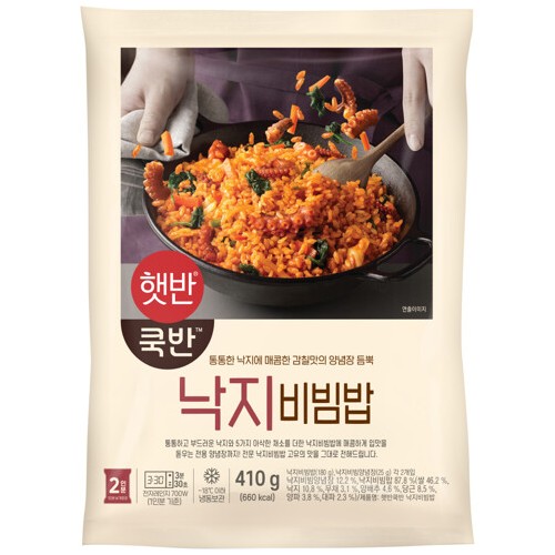 CJ제일제당 햇반 쿡반 낙지비빔밥 2인분 410g (3개)