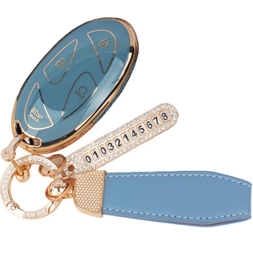 TPU 스마트키 케이스 AH-11 + 가죽 스트랩 세트