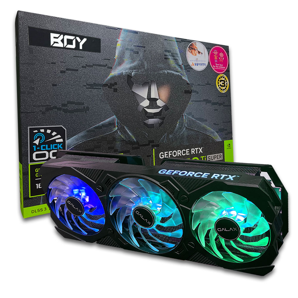 갤럭시 BOY 지포스 RTX 4070 Ti SUPER EX GAMER BLACK OC V2 D6X 16GB_이미지