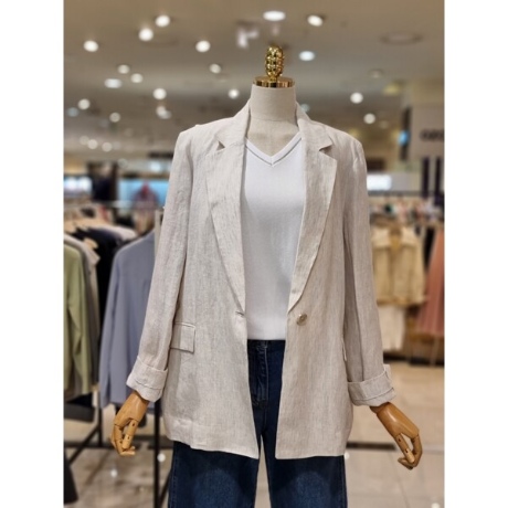더 레노마 린넨 원버튼 자켓 CC21JK030