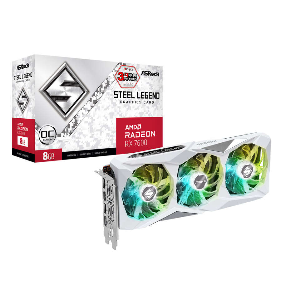 ASRock 라데온 RX 7600 스틸레전드 OC D6 8GB 디앤디컴_이미지