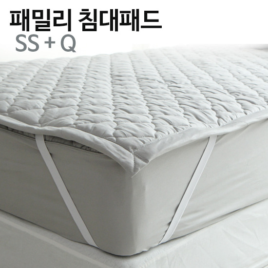 바숨 순면누빔 고정밴딩 패밀리 침대패드 (슈퍼싱글 SS+퀸 Q)_이미지