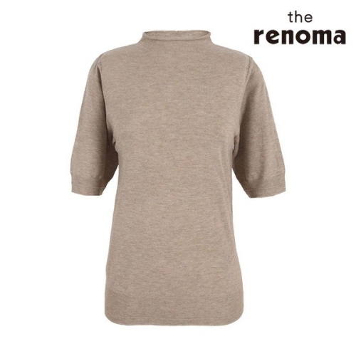 패션플랫폼 더 레노마 더레노마 자수 로고 반넥 니트-CB32KP020