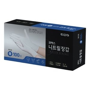코멕스 니트릴 장갑 화이트 (중) 100매 (1개(100매))_이미지