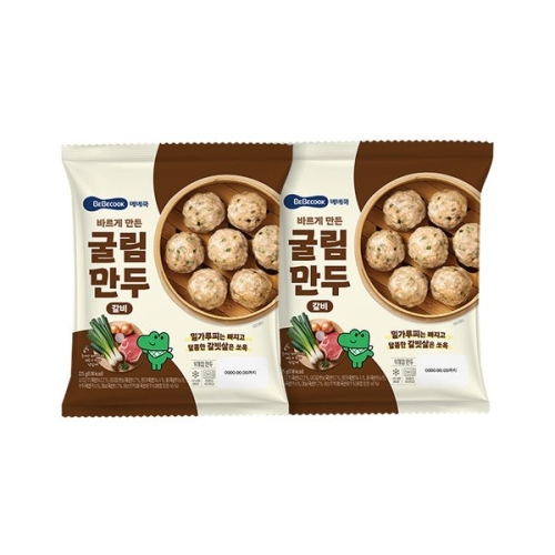  베베쿡 바르게 만든 굴림만두 갈비 225g [2개]