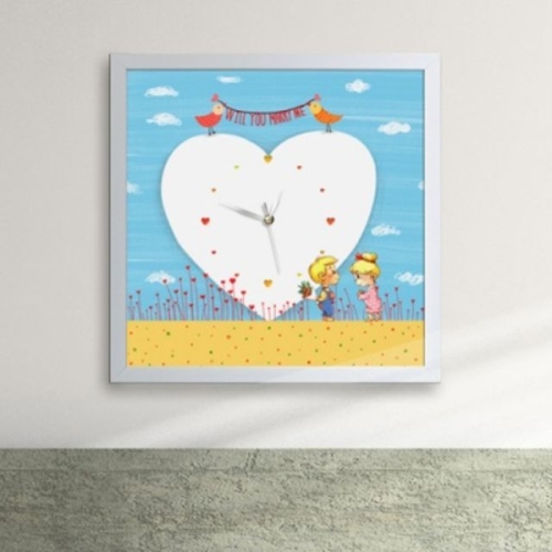 cw056-귀여운소년의프로포즈액자벽시계_디자인액자시계