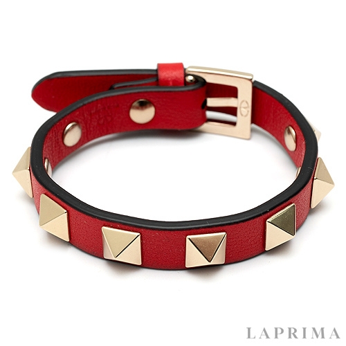 발렌티노 락스터드 가죽 스트랩 팔찌_WW2J0255 VIT JU5