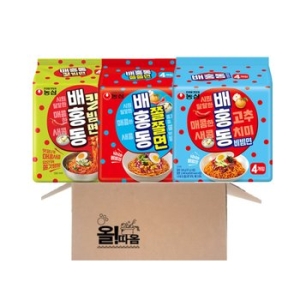농심 배홍동비빔면4개 + 쫄쫄면4개 + 칼빔면4개_이미지