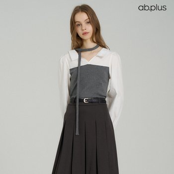 Ab.plus 뷔스티에 레이어드 셔츠 블라우스 LSA1MB39A
