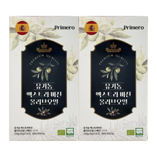 프리메로 유기농 엑스트라버진 올리브오일 112g (8g x 14포) (2개)_이미지