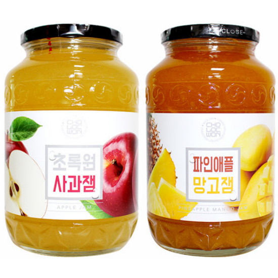 초록원 사과잼 1kg+파인애플 망고잼 1kg (1개)_이미지