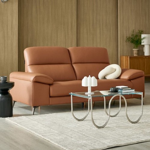 드로우 천연가죽 소파 3인용